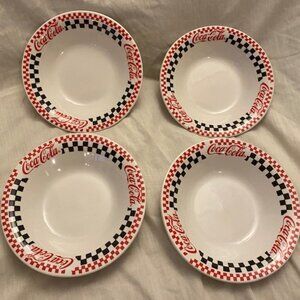 Set of (4) Gibson Coca Cola Coupe Soup Bowls 8"